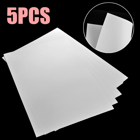 Papier autocollant pour diapositives à eau blanc clair taille A4 5 pièces, papier de transfert à jet d'encre pratique, outil de bricolage de vêtements ► Photo 1/5