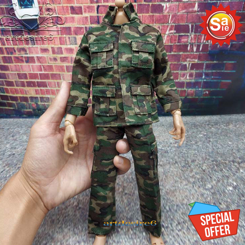 Figurines d'action à échelle 1/6, accessoires, Camouflage Jungle, uniformes de Combat, vêtements militaires, costume pour homme 12 pouces, figurine de poupée Hottoys ► Photo 1/6