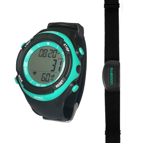 Udoarts HRM – montre et bracelet de poitrine avec podomètre, 2 Batteries et tournevis, mis à niveau ► Photo 1/5