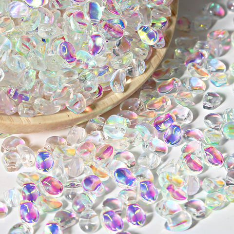 Perles bricolage verre en forme de pétale de tulipe, accessoires pour la fabrication de bijoux, 50 à 100 pièces, vente bricolage gros ► Photo 1/6