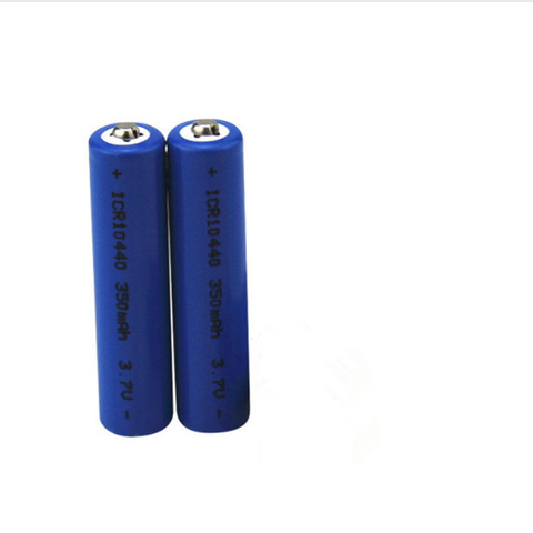 Lot de 2 batteries au lithium 3.7v, 10440 MAH, rechargeables AAA, pour lampe de poche, haute qualité, à main, 350MAH ► Photo 1/3