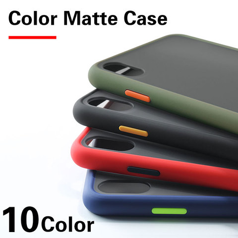 Couleur hybride Simple mat pare-chocs étui pour 12 11 Pro Xs Max Xr antichoc housse de protection en Silicone pour iPhone 7 8 6 Plus Se 2022 ► Photo 1/1