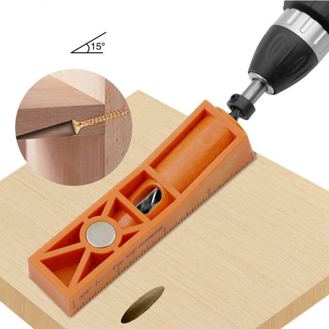Kit de Guide de perçage d'angle de pince de trou de poche pour le travail du bois, perçage de positionnement de trou pour outils de menuiserie de bricolage 1 pièce ► Photo 1/1