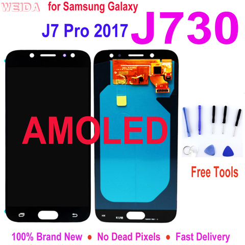 Super AMOLED LCD pour SAMSUNG Galaxy J7 Pro 2017 J730 écran tactile numériseur assemblée pour SM-J730F J730FM/DS J730F/DS ► Photo 1/6