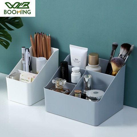 WBBOOMING-mallette de rangement plastique bureau | Boîte de rangement plastique pour divers articles de bureau maquillage cosmétiques brosse de maquillage, bureau à domicile, salle de bain ► Photo 1/6