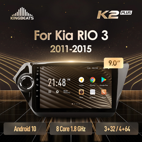 KingBeats Android 10 octa-core tête unité HU 4G en tableau de bord autoradio multimédia lecteur vidéo Navigation GPS pour Kia RIO 3 2011 - 2015 pas de dvd 2 din Double Din Android autoradio 2din ► Photo 1/6