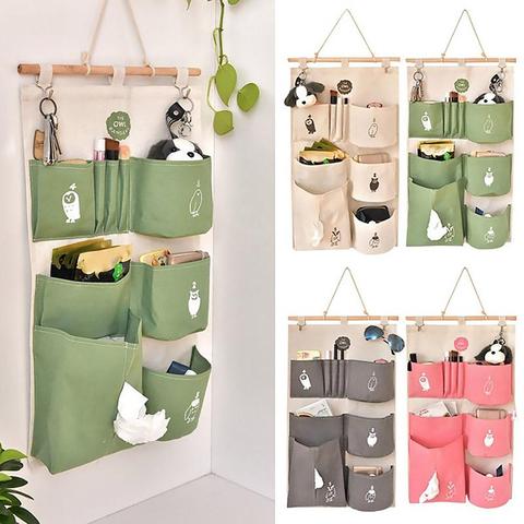 Hibou mignon suspendus sacs de rangement porte monté garde-robe tenture murale multi-poche sac de rangement conteneur organisateur ► Photo 1/6