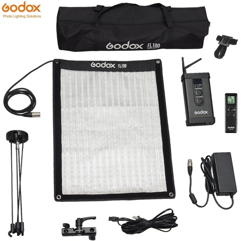 Godox – lampe vidéo LED FL100 Flexible et pliable, 40X60cm, 100W, 3300-5600K, bi-couleur, avec télécommande, en forme de X ► Photo 1/6