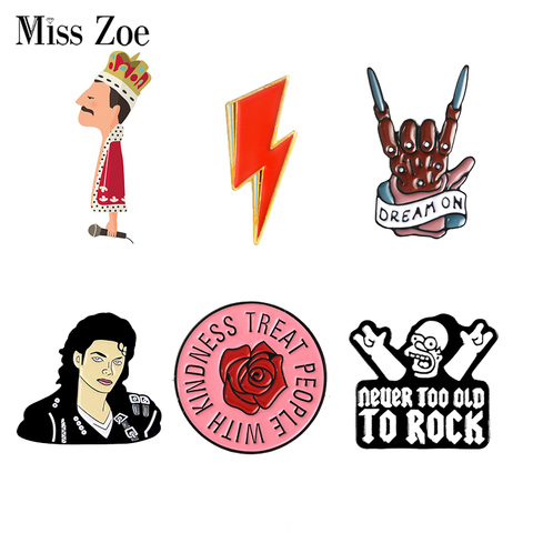 Pin Pin Rock You en émail OD HS Queen David Bowie MJ, broches pour sac, vêtements, revers, Badge, Rock and Roll, bijoux, amoureux de la musique ► Photo 1/6