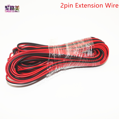 Bande d'extension de câble électrique, 5m/10m/20 m/lot, 22awg, 2 broches, 5050, 3528, RGB LED, câble de connexion rouge et noir, câble électrique CB-22AWG-RB ► Photo 1/3