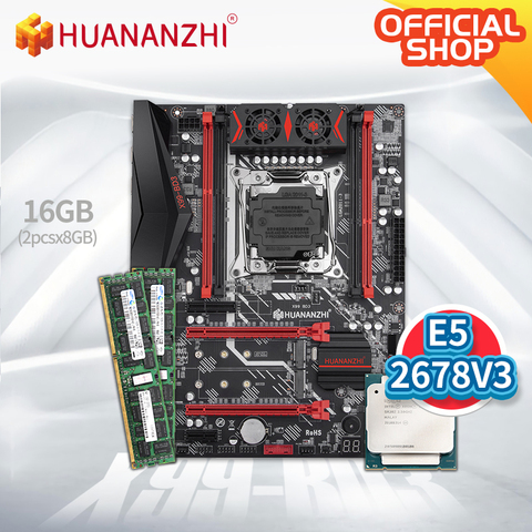 HUANANZHI X99 BD3 REV3.0 X99 carte mère avec Intel XEON E5 2678 V3 avec 8G * 2 DDR3 RECC kit de mémoire combo ensemble NVME USB 3.0 ATX ► Photo 1/5