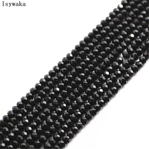 Isywaka noir 1800 pièces 2mm Rondelle autriche facettes cristal perles de verre entretoise en vrac perles rondes pour la fabrication de bijoux ► Photo 1/1