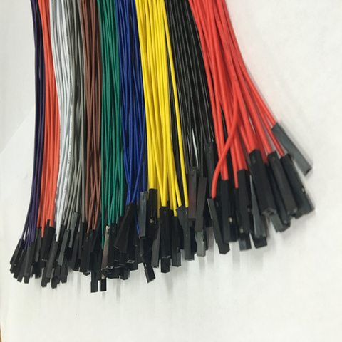 Dupont-connecteur de fil femelle 1p, 100mm, 24awg, 10/15/20/25/30cm, rouge, bleu, noir, 10 couleurs, 2.54 pièces ► Photo 1/2