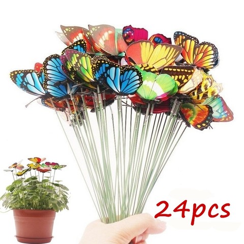 Bouquet de papillons jardin cour planteur coloré fantaisiste papillon piquets décoration extérieure décor Pots de fleurs décoration ► Photo 1/6