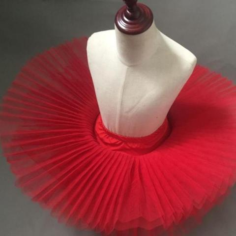 Ballet professionnel Tutu blanc rose noir rouge crêpe Tutu jupes pratique répétition plateau Ballet demi Tutus enfants enfant femmes ► Photo 1/5