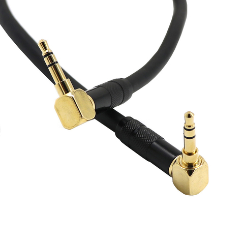 Haute qualité Jack Audio câble 3.5 mâle à mâle AUX câble 90 degrés à Angle droit pour casque de voiture MP3/4 Aux cordon 0.2/1/1.5m 3.5mm ► Photo 1/5