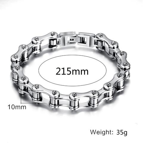 Bracelet en acier inoxydable pour hommes, Hip hop punk, chaîne de vélo pour moto, 8.5 pouces, rock rap essentiel ► Photo 1/6