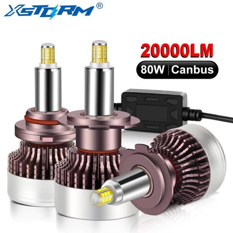 Phare Automobile LED 80W Canbus H8 H11 9005 HB3 9006 HB4, ampoule de voiture 20000LM 6000K 12V 24V, 2 pièces ► Photo 1/6