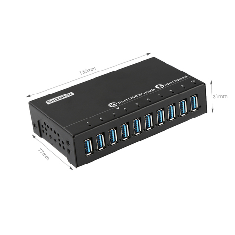 Sipolar – Hub de synchronisation de données à 10 ports Multi USB 3.0, séparateur de charge rapide avec adaptateur d'alimentation 12V5A pour téléphone et tablettes ► Photo 1/6