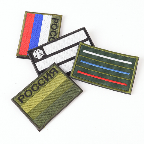 Patchs brodés drapeau russe Patch de broderie attache de télévision russe emblème militaire Applique de Costume de moral tactique ► Photo 1/6