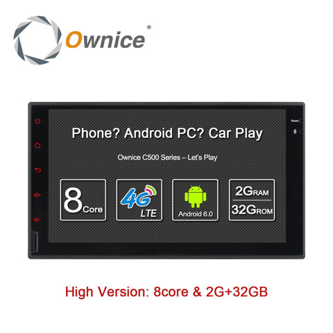 Ownice – autoradio C500, Android 6.0, Octa Core, 2 go RAM, 32 go ROM, GPS, Wifi, BT, lecteur DVD, 4G, SIM, LTE, universel, 2 din, pour voiture ► Photo 1/6