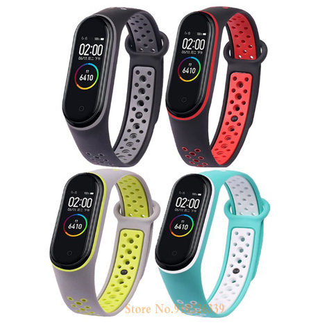 Bracelet respirant pour Xiaomi Mi Band 3 4 montre intelligente poignet M3 M4 Plus Bracelet pour Xiaomi MiBand 3 4 Miband sangle de remplacement ► Photo 1/6