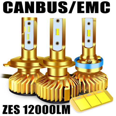 BAGE LED Canbus H7 LED H4 Lampe H1 H3 HB3 9005 Phare Led 9006 hb4 H11 H27 881 LED PHARE 12000LM 72W ZES PUCE Led Ampoule 12V ► Photo 1/6