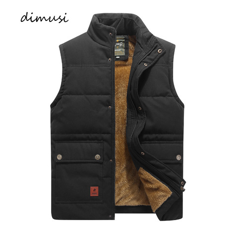 DIMUSI-gilet d'hiver épais et chaud pour hommes, vêtement d'extérieur thermique doux, coupe-vent sans manches, collection décontracté ► Photo 1/6