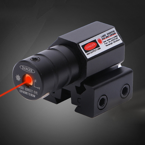 Mini torche Laser tactique à points rouges, portée de lampe de poche avec fente de 20mm/11mm, ensemble pour fusil, pistolet de chasse noir ► Photo 1/5