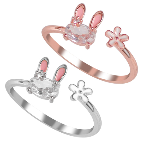 Bague en forme de lapin pour femme, anneau en métal ajustable, joli, à la mode, cadeau idéal, nouvelle collection 2022 ► Photo 1/6