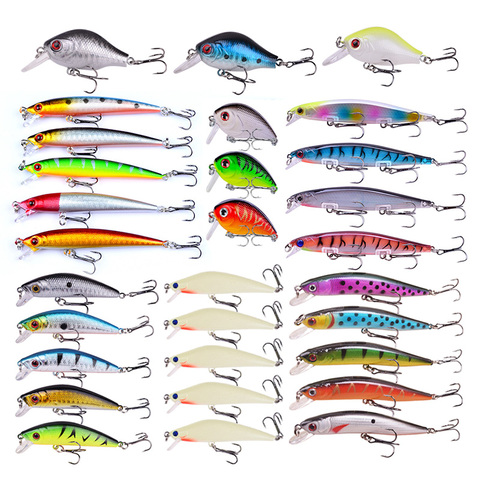 Proleurre Tout-Puissant Mixte Pêche Kits De Leurre Wobbler Crankbait Swimbait Minnow Appâts Durs Spiners Carpe Appâts Ensemble De Pêche ► Photo 1/6