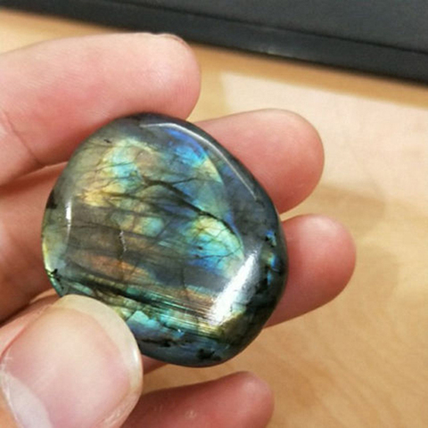 Pierre de lune en cristal naturel, pierre précieuse brute de guérison, Quartz poli, Labradorite, aquarium artisanal, décoration pierre de guérison ► Photo 1/6