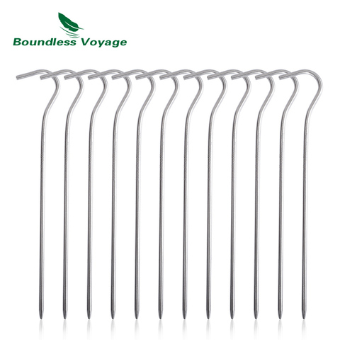 Sans bornes Voyage 8 pcs/12 pcs Titane alliage Piquets de Tente Camping Piquets de Tente Ultra-Léger Tente Nail Ti1556B ► Photo 1/6