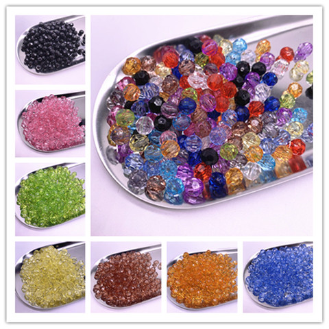 Perles à facettes transparentes en acrylique, perles d'espacement amples pour la fabrication de bijoux, collier de Bracelet à faire soi-même ► Photo 1/6