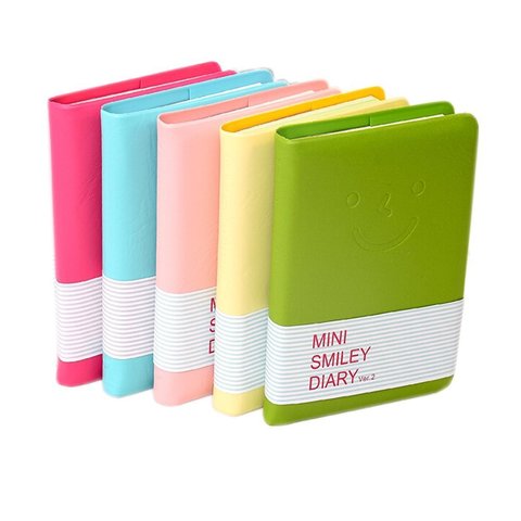 Carnet de voyage en cuir PU avec visage souriant, Mini carnet de notes créatif couleur bonbon pour étudiant, cadeau d'écriture ► Photo 1/6