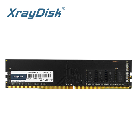 XrayDisk – barrette de Ram DDR4 4 go, 8 go ou 16 go pour PC de bureau, module de mémoire vive, fréquence d'horloge 2400/2666/1.2 MHz, format DIMM, compatible avec carte mère Intel ► Photo 1/6