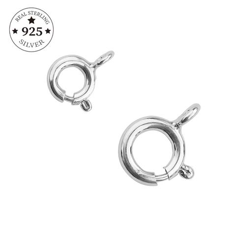 Fermoir en argent Sterling 925 pour fabrication de bijoux, anneau à ressort avec connecteurs de Bracelet de chaîne 6mm-4 pièces 8mm-2 pièces ► Photo 1/6