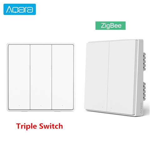 Aqara – interrupteur mural intelligent D1 Zigbee, télécommande sans fil, bouton Triple, neutre, fil de feu, pour maison intelligente Xiaomi ► Photo 1/6