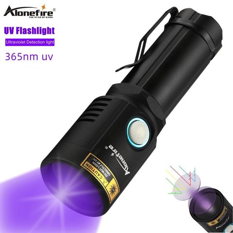 Alonefire – lampe de poche uv X901UV 365nm 10w, torche ultraviolette rechargeable par USB, détecteur d'urine de chat, de taches d'animaux, de scorpions ► Photo 1/6