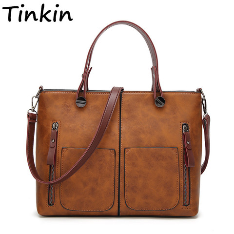 Tinkin-sac à main décontracté Vintage, sac à bandoulière pour femmes, fourre-tout pour le Shopping quotidien tout usage bonne qualité pour Dames ► Photo 1/6