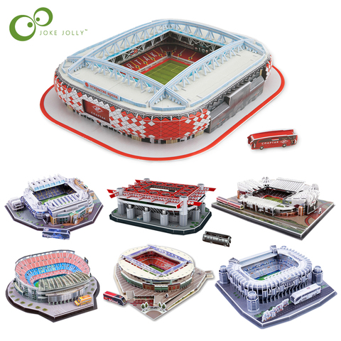 Bricolage 3D Puzzle monde Football stade européen terrain de jeu de Football assemblé modèle de construction Puzzle jouets pour enfants GYH ► Photo 1/6