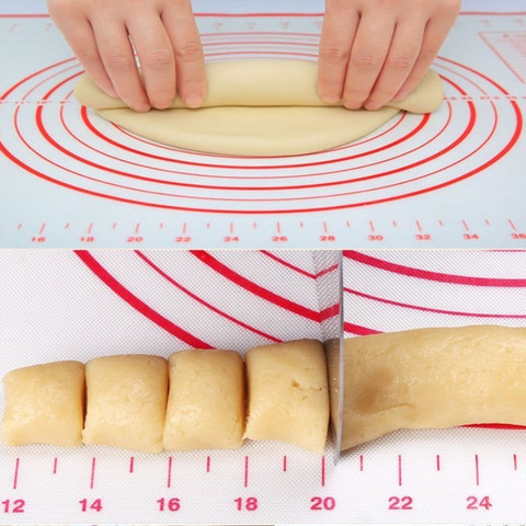 1 pièces Silicone tapis de cuisson avec échelle rouleau pâte tampon pétrissage pâte tapis antiadhésif pâtisserie four Liner accessoires de cuisson ► Photo 1/6