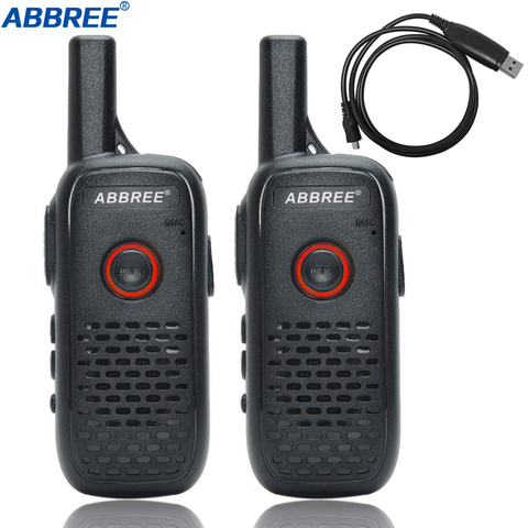 ABBREE AR-Q2 – mini walkie-talkie professionnel pratique, Mini VOX chargeur USB, Radio bidirectionnelle UHF, communicateur émetteur-récepteur Woki Toki, 2 pièces ► Photo 1/6