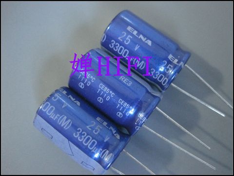 ELNA – nouveau condensateur électrolytique audio RE3, 25V, 3300uf, 16x25mm, 3300uF/25V, bleu, 3300UF, 10 pièces ► Photo 1/3