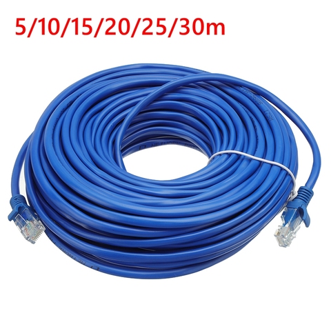 Haute qualité 5/10/15/20/25/30M mètre RJ45 CAT5 câble Internet Lan réseau fil Internet cordon routeur ► Photo 1/6