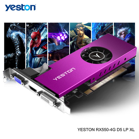 Yeston Radeon mini RX 550 GPU 4 Go GDDR5 128bit Gaming ordinateur de bureau PC vidéo prend en charge les cartes graphiques vidéo compatibles VGA/DVI-D/HDMI ► Photo 1/6