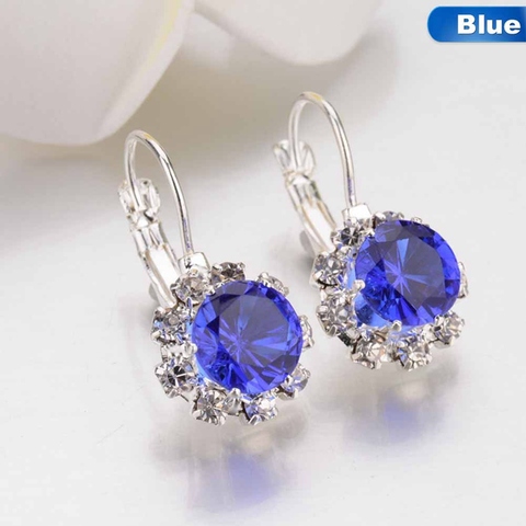 6 couleurs grand cristal pierre strass goutte boucles d'oreilles Cube zircone manchette boucle d'oreille pour les femmes bijoux Pendientes Mujer livraison directe ► Photo 1/6