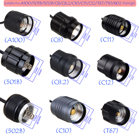 1PC commutateur de pression à distance de chasse pour A100/501B/502B/C8/C8.2/C10/C11/C12/T67/710/802 lampe de poche Rat souris torche commutateur arrière ► Photo 1/6