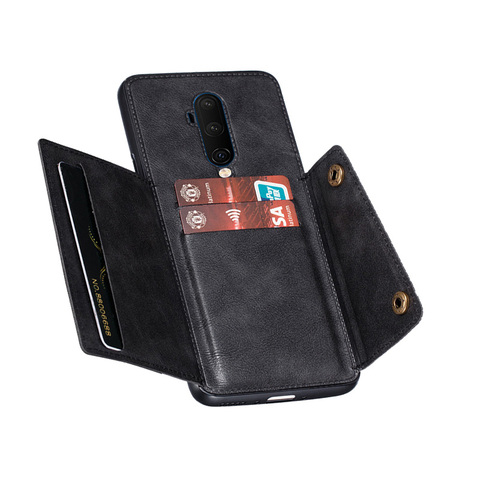 Oneplus 8 Pro étui magnétique voiture coque de téléphone pour Oneplus 7 7T Pro Oneplus 8 étui en cuir porte-carte un Plus 8 sept housse de portefeuille ► Photo 1/6