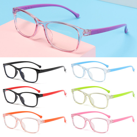 Carré Anti-lumière bleue enfants lunettes cadre optique enfants garçon filles ordinateur Transparent blocage Anti-réfléchissant lunettes ► Photo 1/6